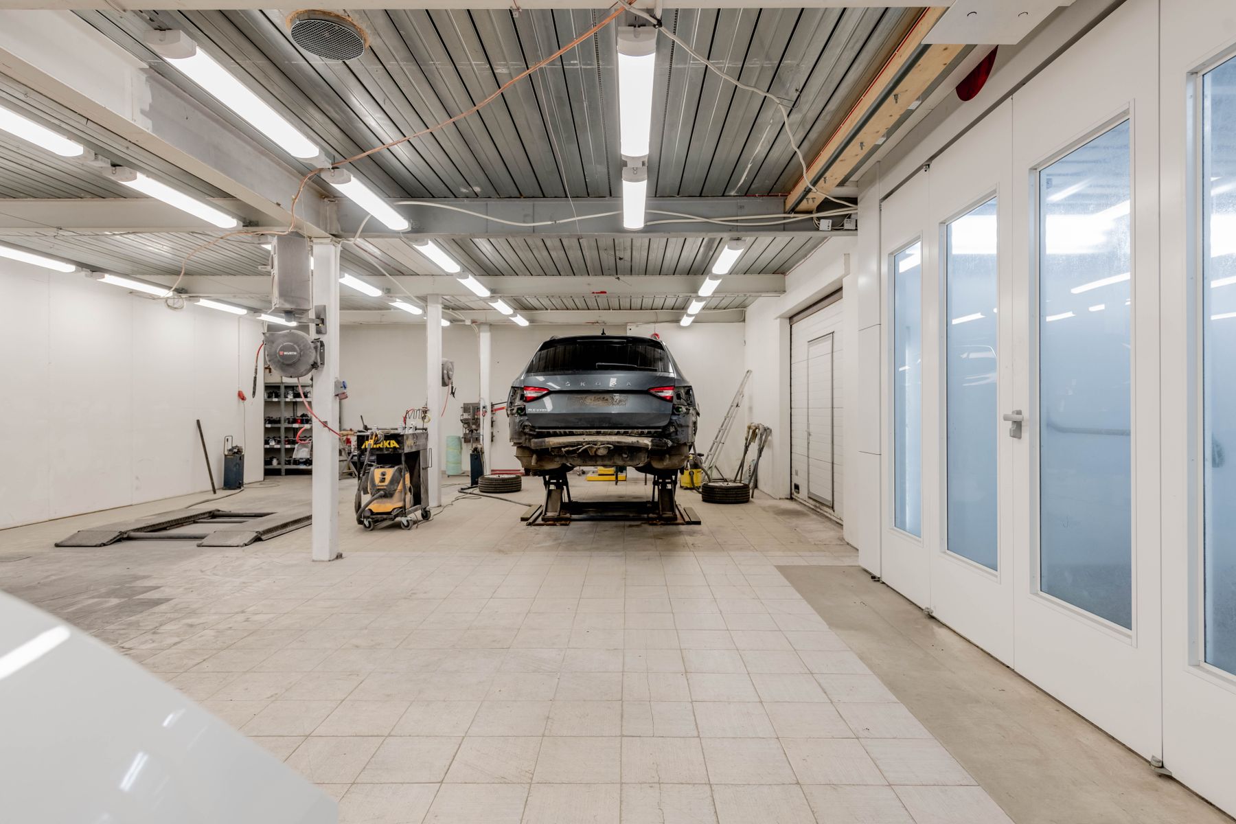 Repaired vehicle in the Hi-Tek Collision body shop